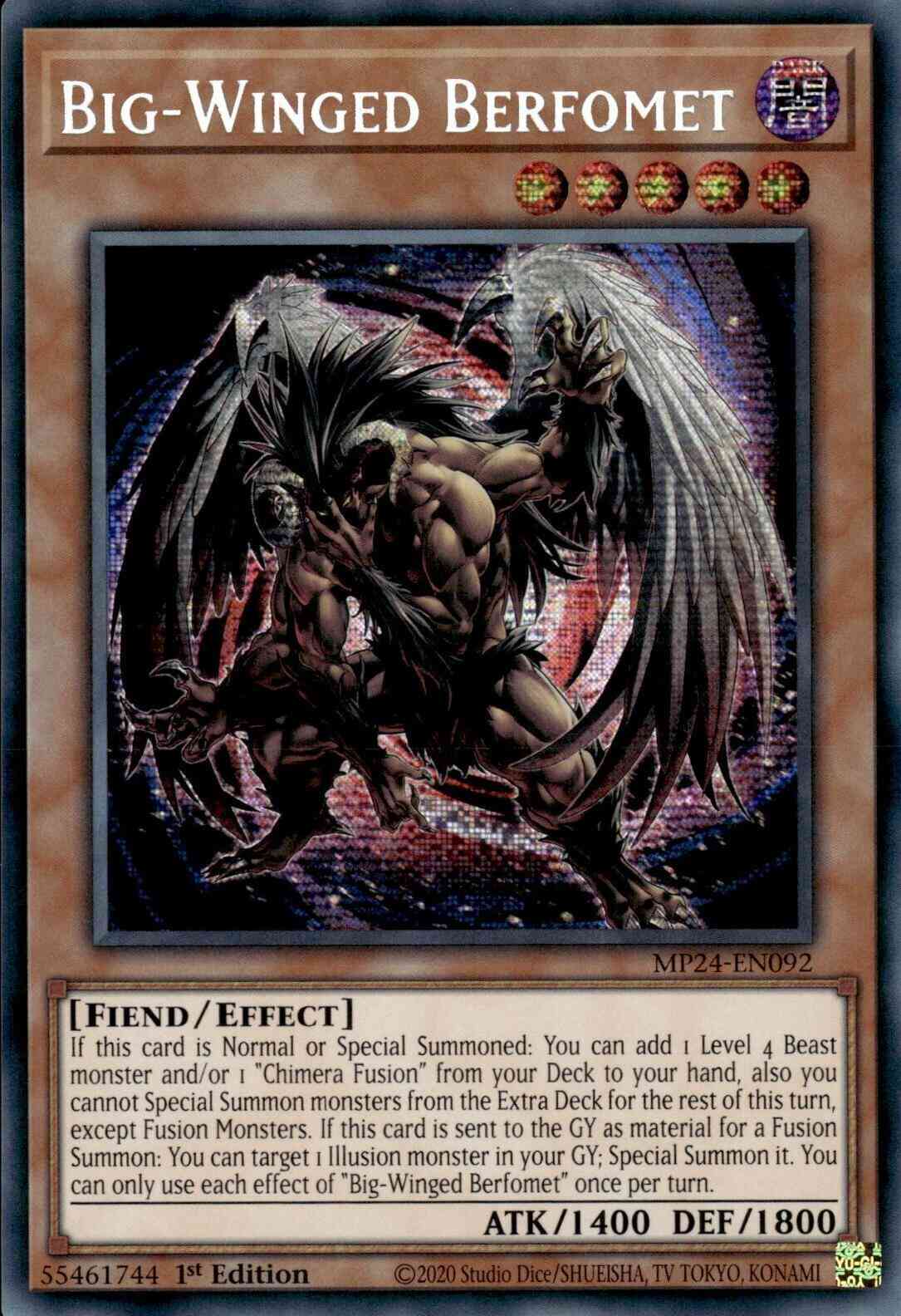 Big-Winged Berfomet - MP24-EN092 - Prismatic Secret Rare - 1st Edition