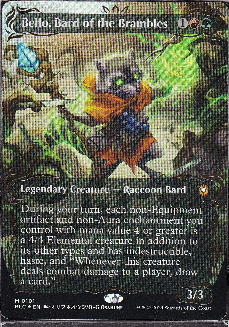 茨の吟遊詩人、ベロ/Bello, Bard of the Brambles Bello, Bard of the Brambles (Borderless) MTG BLC 0001 Mythic NM