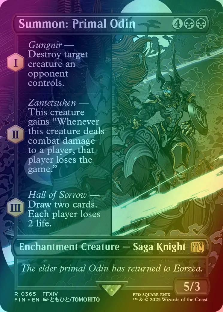 odin mtg final fantasy Summon: Primal Odin [365] [Borderless] [FINAL FANTASY] [Foil] – Face to  Face Games