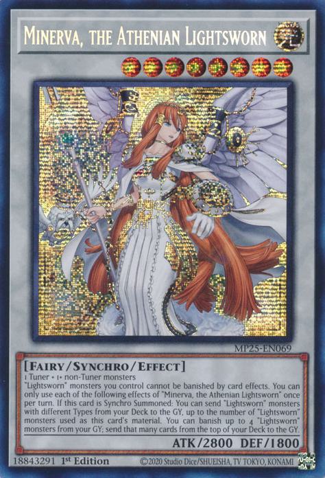 Minerva, the Athenian Lightsworn - MP25-EN069 - Prismatic Secret Rare - 1st Edition