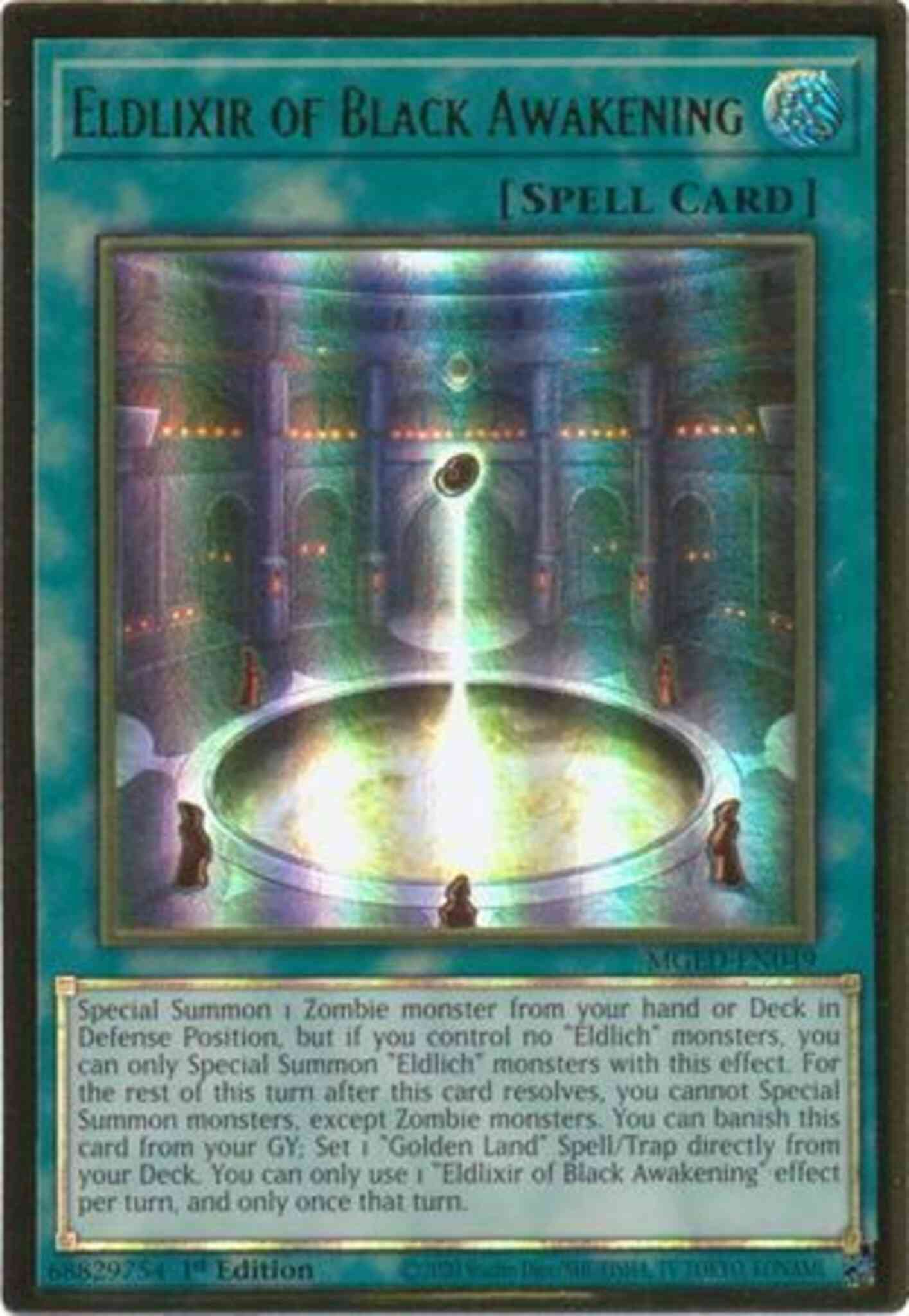 Eldlixir of Black Awakening - MGED-EN049 - Premium Gold Rare - 1st Edition
