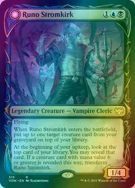 mtg runo stromkirk commander deck Runo Stromkirk // Krothuss, Lord of the Deep [316] [Fang Frame Showcase]  [Innistrad: Crimson Vow] [Foil] – Face to Face Games