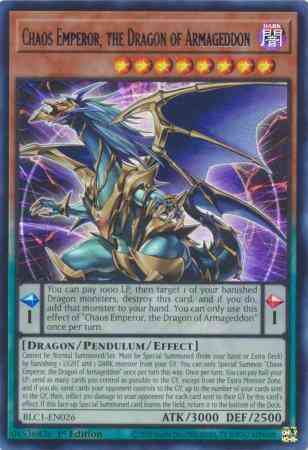 Chaos Emperor, the Dragon of Armageddon - Silver - BLC1-EN026 - Ultra Rare - 1st Edition