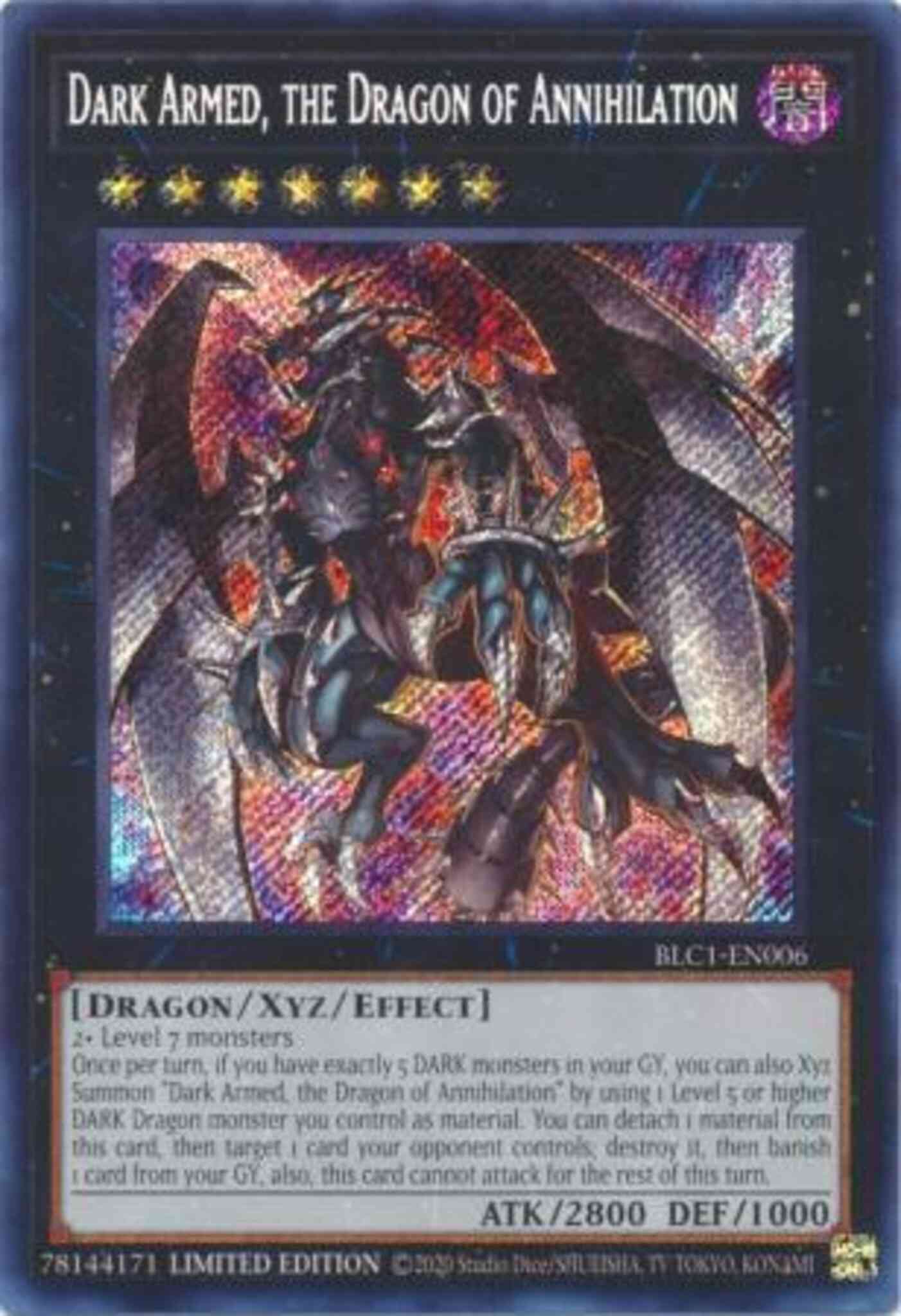 Dark Armed, the Dragon of Annihilation - BLC1-EN006 - Secret Rare - Limited