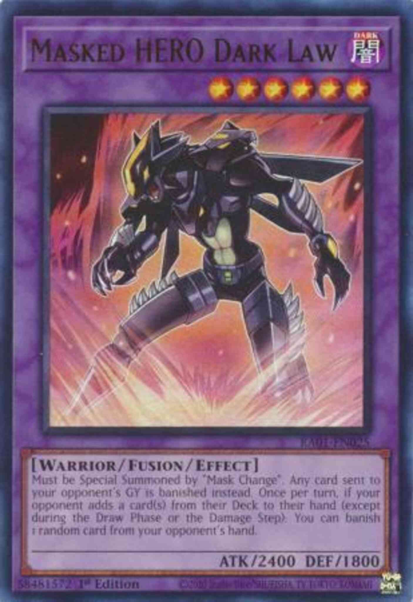 Masked HERO Dark Law - RA01-EN025 - Ultra Rare - 1st Edition