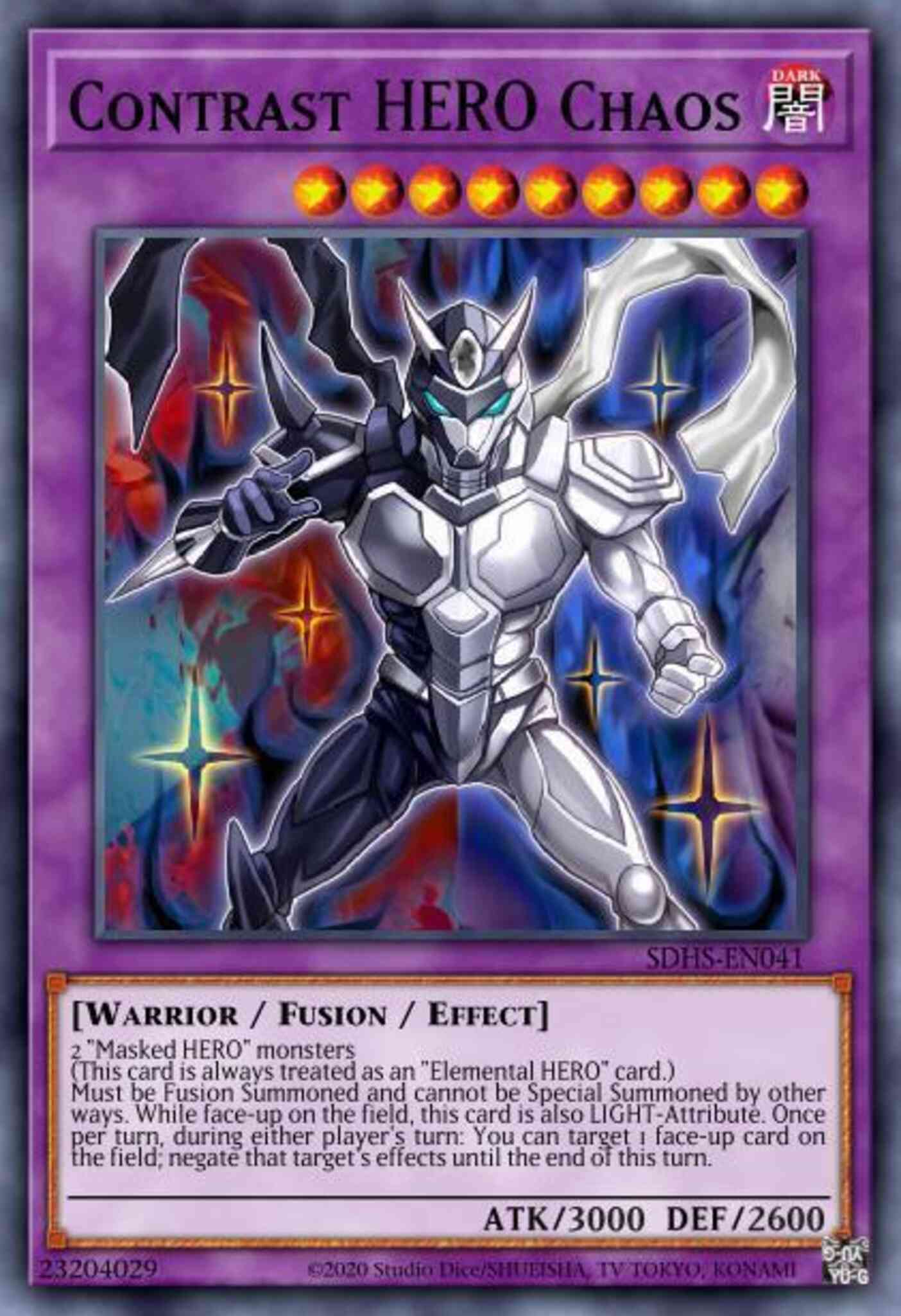 Contrast HERO Chaos - SDHS-EN041 - Ultra Rare - Unlimited – Face