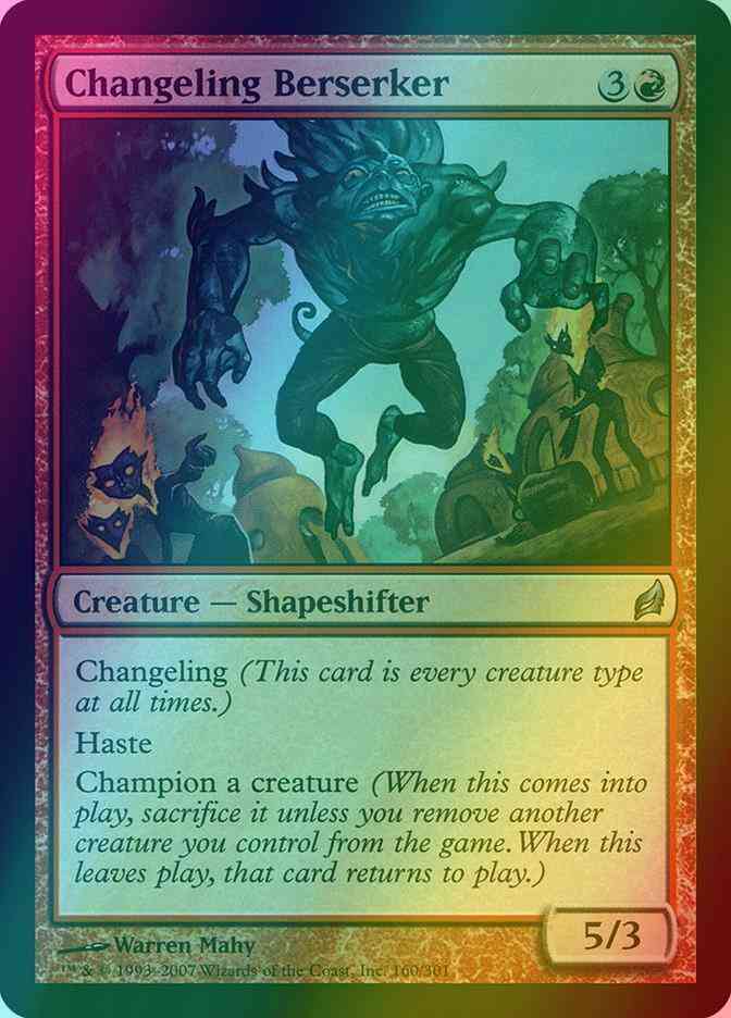 mtg card wall display Changeling Berserker [160] [Lorwyn] [Foil] – Face to Face Games