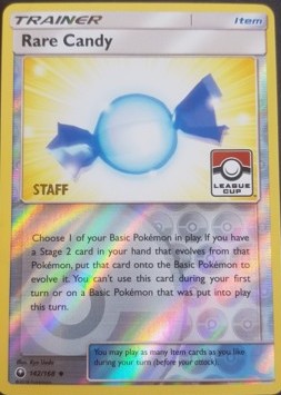 Rare Candy 142/168 League Cup Staff プロモ CGC 8 Rare Candy 142 Pokemon League Cup Staff Promo Card