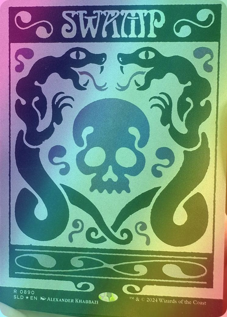 Swamp [0890] [Borderless] [Deceptive Districts] [Secret Lair Drop