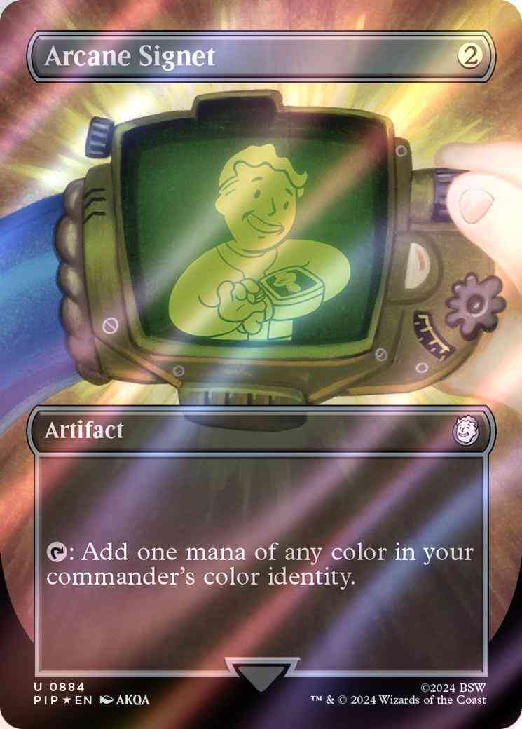 Arcane Signet [884] [Borderless] [Fallout] [Surge Foil] – Face to