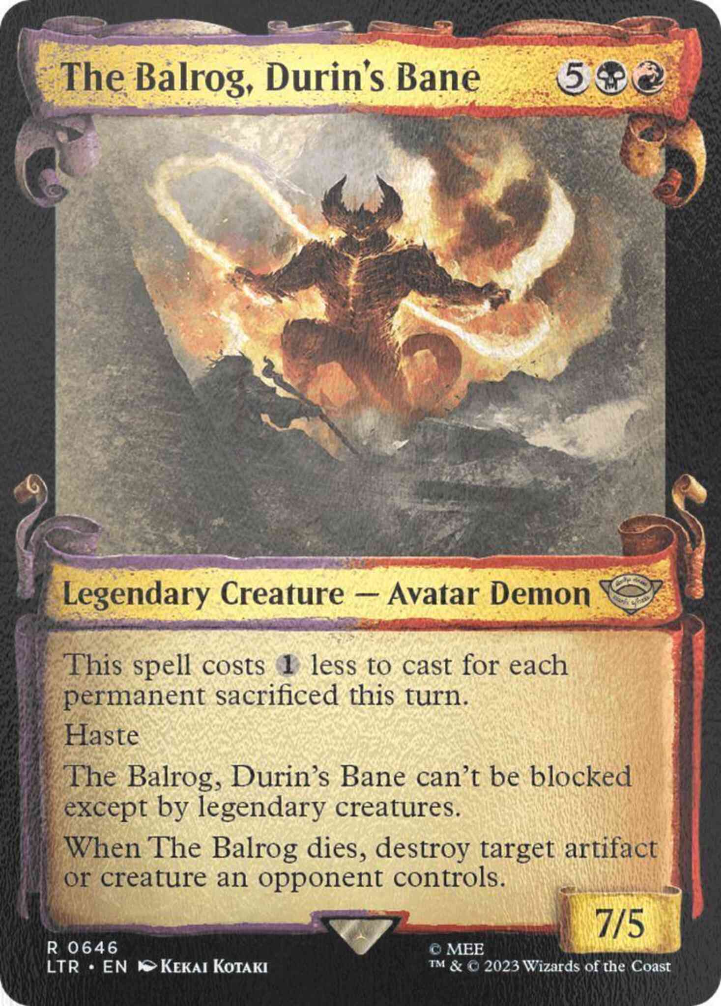 balrog card mtg The Balrog, Durin's Bane [646] [Scrolls Showcase] [The Lord of the Rings:  Tales of Middle-earth] [Silver Foil] – Face to Face Games