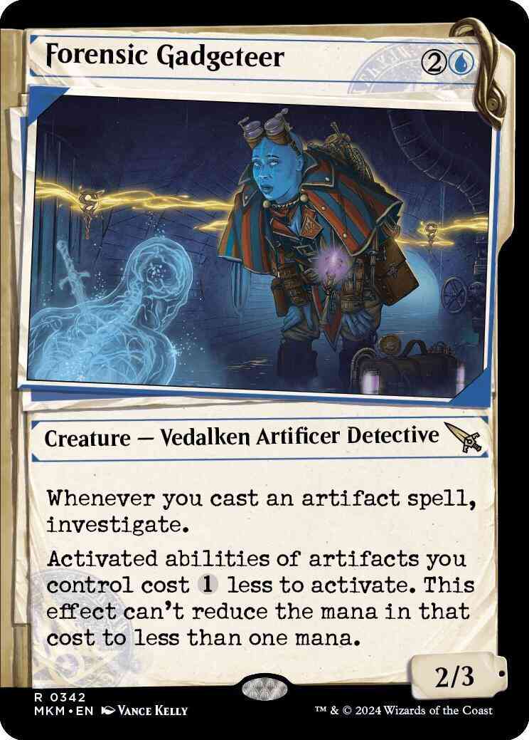 mtg dossier cards Forensic Gadgeteer [342] [Dossier Showcase] [Murders at Karlov Manor]  [Non-Foil] – Face to Face Games