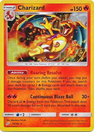 Charizard - Shattered Holo - 14/181 - Rare [sm9-14] [Holo]  Face to Face  Games