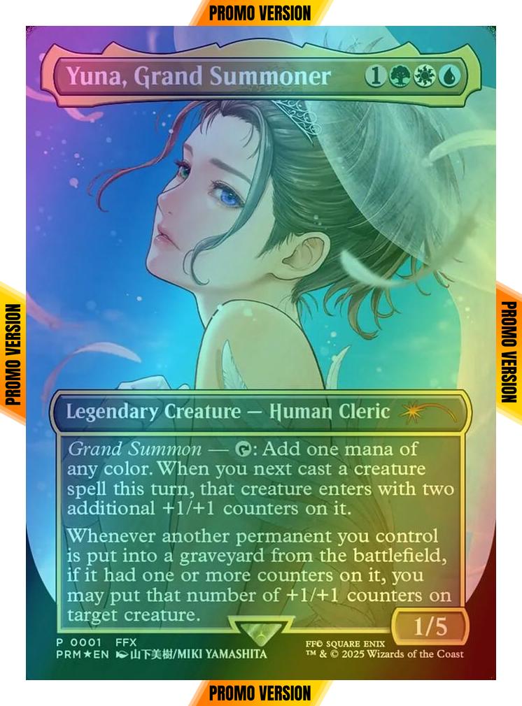 yuna grand summoner mtg card PSA GEM MT 10 Yuna, Summoner[Magic The Gathering Final Fantasy C if it had one or more counters on it MTG's Final Fantasy Yuna card