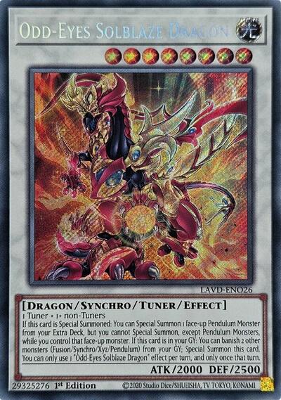 Odd-Eyes Solblaze Dragon - LAVD-ENO26 - Secret Rare - 1st Edition