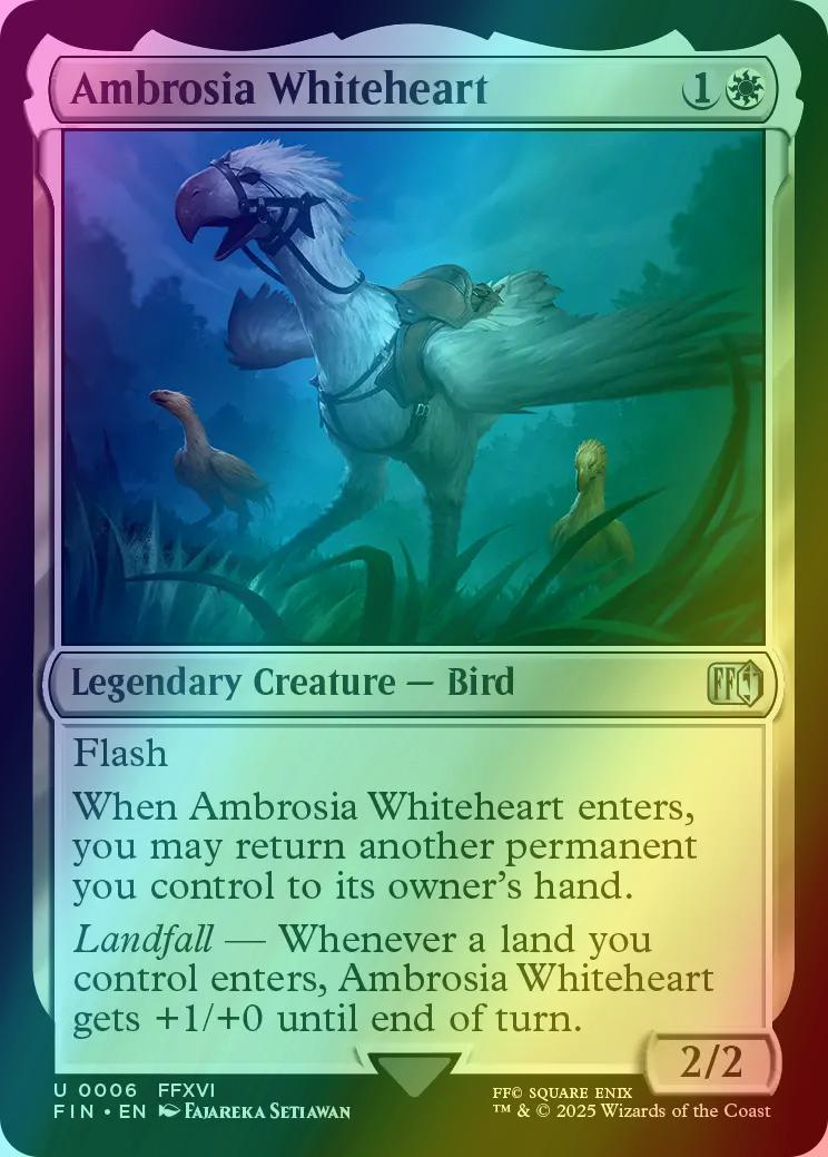 ambrosia whiteheart final fantasy mtg [6] [FINAL FANTASY] [Foil] – Face to Face Games November2018 Marvel's Spider-Man - Play Type:Terra Herald of Hope - Revival Trance Landfall Whenever a land