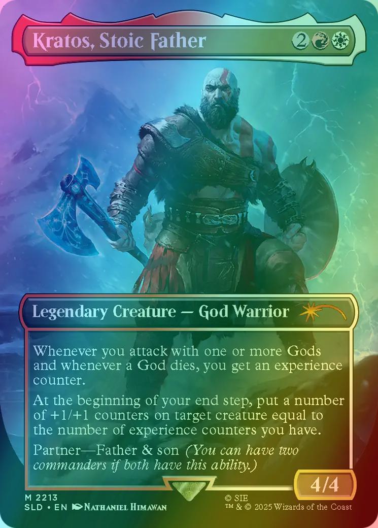 Kratos, Stoic Father [2213] [Borderless] [God of War: Norse] [Secret Lair  Drop] [Foil] – Face to Face Games
