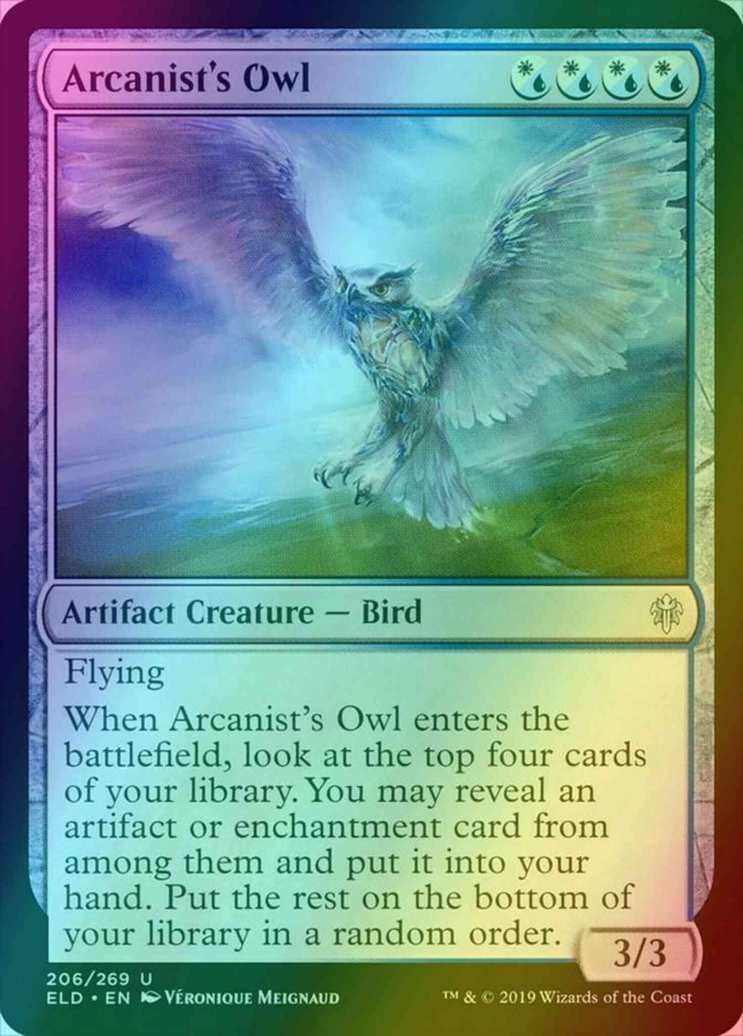 owl mtg cards Arcanist's Owl [206] [Throne of Eldraine] [Foil] – Face to Face Games
