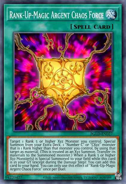 Rank-Up-Magic Argent Chaos Force - PGLD-EN027 - Gold Secret Rare - Unlimited