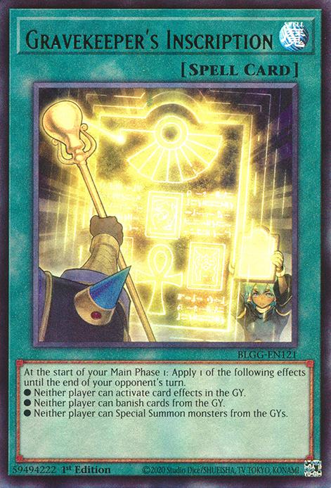 Gravekeeper's Inscription - BLGG-EN121 - Ultra Rare - 1st Edition
