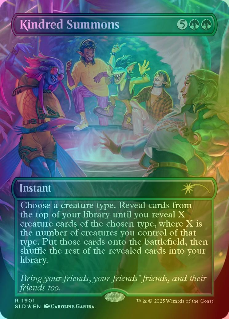 Kindred Summons [1901] [Borderless] [Everyone's Invited] [Secret Lair Drop]  [Foil] – Face to Face Games