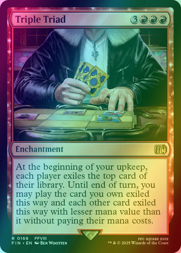 mtg triple triad card Magic The Gathering - Universes Beyond - Final Fantasy Flying Myriad (Whenever this creature attacks Triple Triad (FIN) #166 |