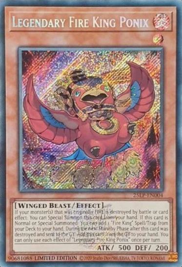 Legendary Fire King Ponix - Emblazoned - 25LP-EN004 - Secret Rare - Limited