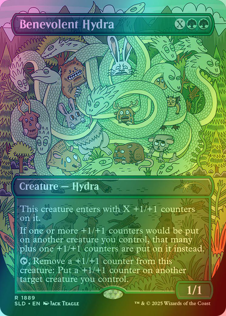 Benevolent Hydra [1889] [Borderless] [Animar & Friends] [Secret Lair Drop]  [Foil] – Face to Face Games