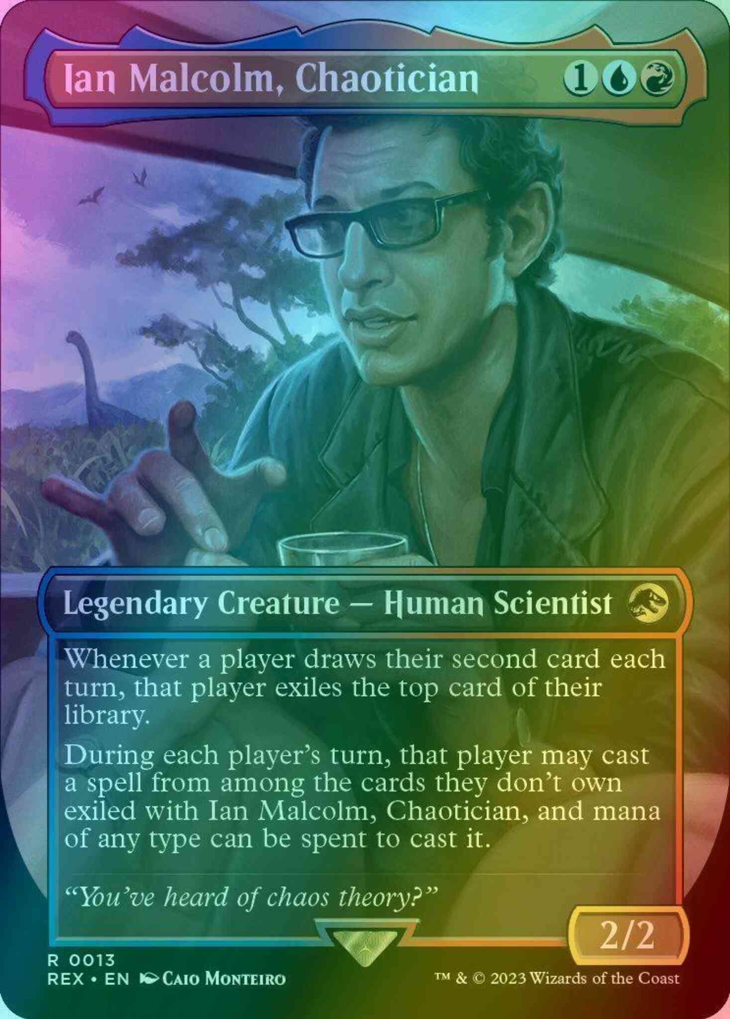 ian malcolm mtg card Magic the Gathering, Secret Lair: Secret Lair x Jurassic World: Dr. Ia Monster Games Ian Malcolm is here to sweep you off your feet and slip into your collection Secret Lair x Jurassic World: