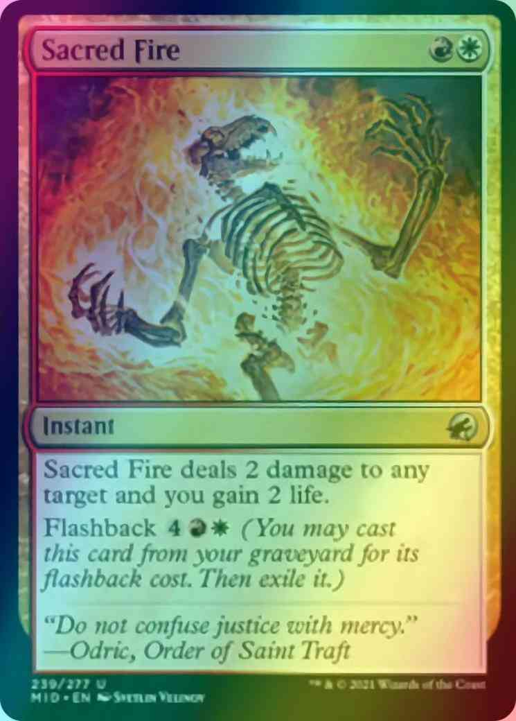 Sacred Fire [239] [Innistrad: Midnight Hunt] [Foil] – Face to Face Games