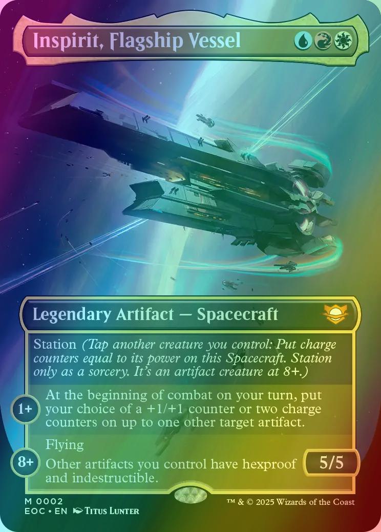 salty mtg cards Inspirit, Flagship Vessel [2] [Borderless] [Edge of Eternities: Commander]  [Foil] – Face to Face Games