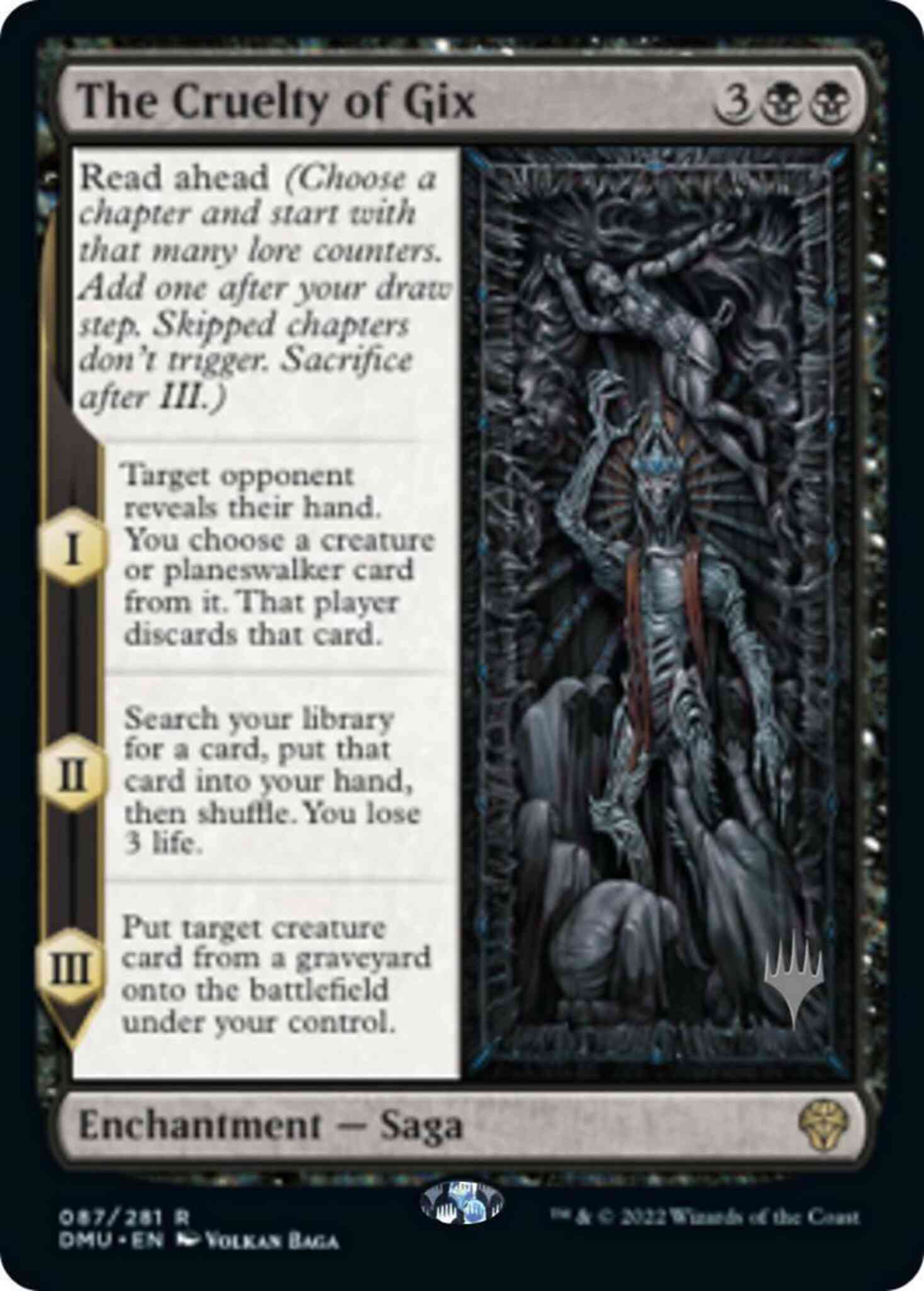 gix card mtg The Cruelty of Gix [87p] [Promo Pack] [Dominaria United: Promos] [Non-Foil]  – Face to Face Games