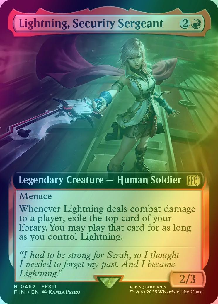 Lightning, Security Sergeant [462] [Extended Art] [FINAL FANTASY] [Foil] –  Face to Face Games