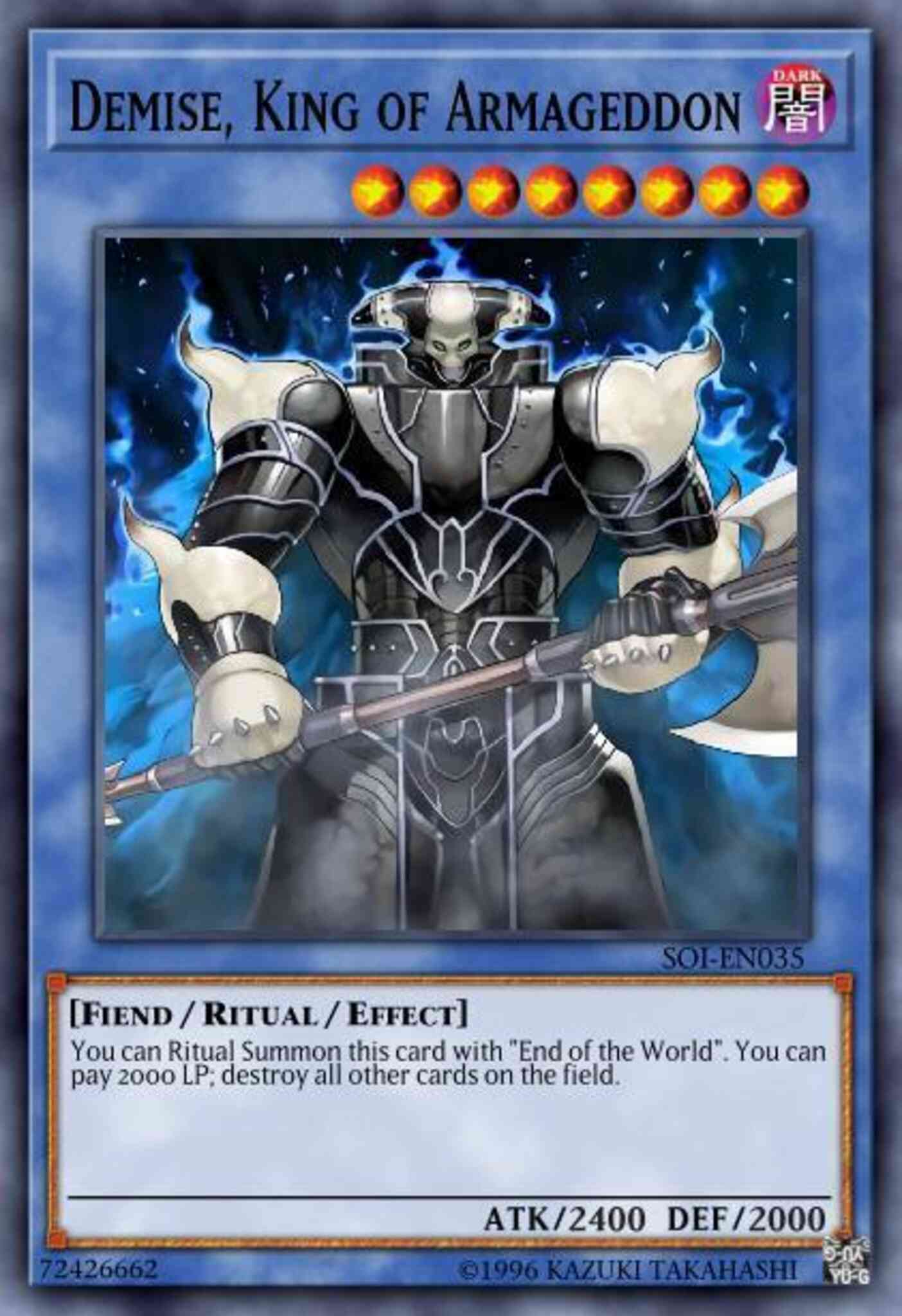 Demise, King of Armageddon - SOI-EN035 - Ultimate Rare - Unlimited