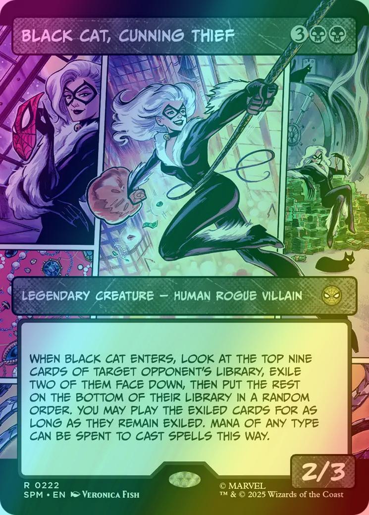 Black Cat, Cunning Thief [222] [Borderless] [Panel] [Marvel's Spider-Man]  [Foil] – Face to Face Games