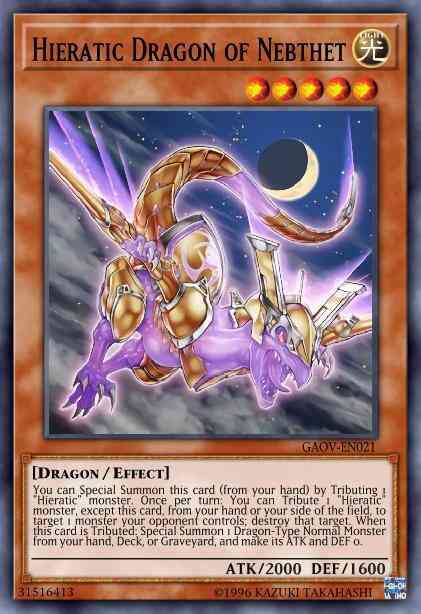 Hieratic Dragon of Nebthet - GAOV-EN021 - Common - 1st Edition