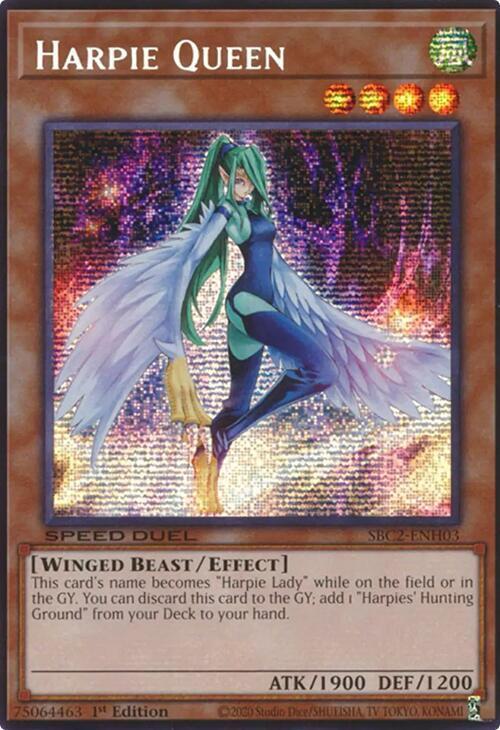 Harpie Queen - SBC2-ENH03 - Prismatic Secret Rare - 1st Edition