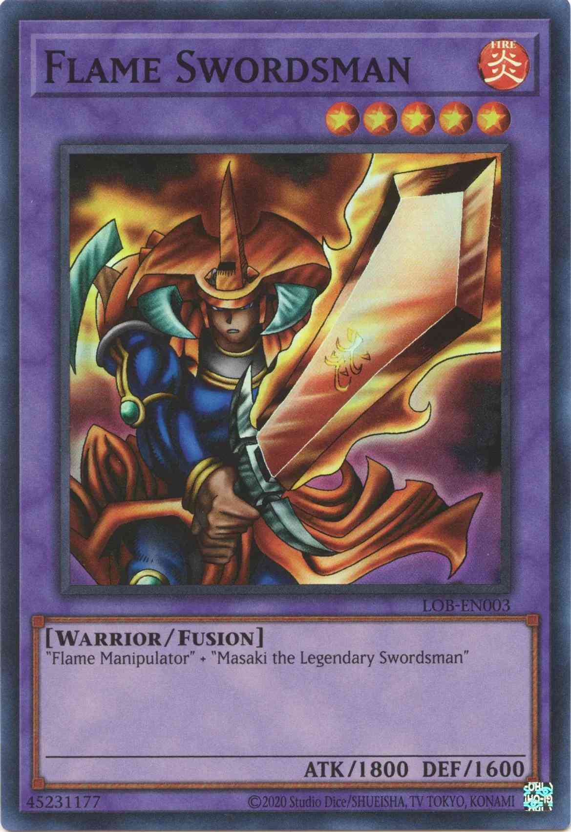 Flame Swordsman - 25th Anniversary - LOB-EN003 - Super Rare - Unlimited