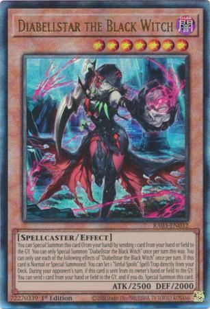 Diabellstar the Black Witch - RA03-EN032 - Prismatic Ultimate Rare - 1st Edition