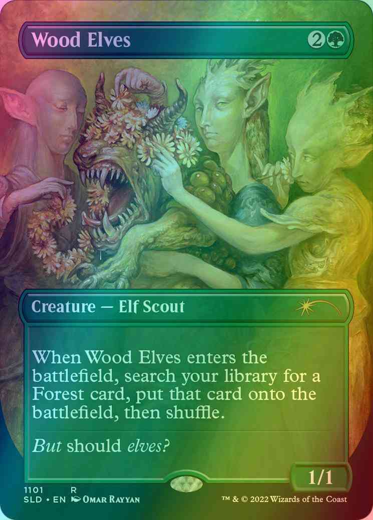 Wood Elves [1101] [Borderless] [Weirdest Pets] [Secret Lair Drop] [Foil] –  Face to Face Games