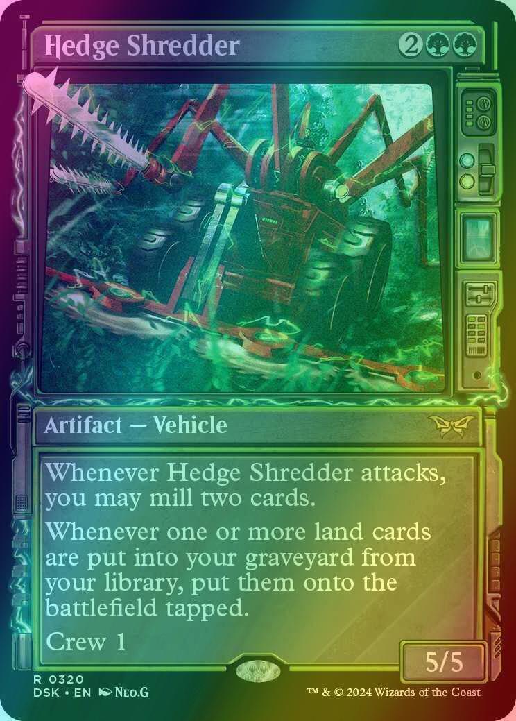 loot mtg card Hedge Shredder [320] [Paranormal Frame] [Duskmourn: House of Horror] [Foil]  – Face to Face Games
