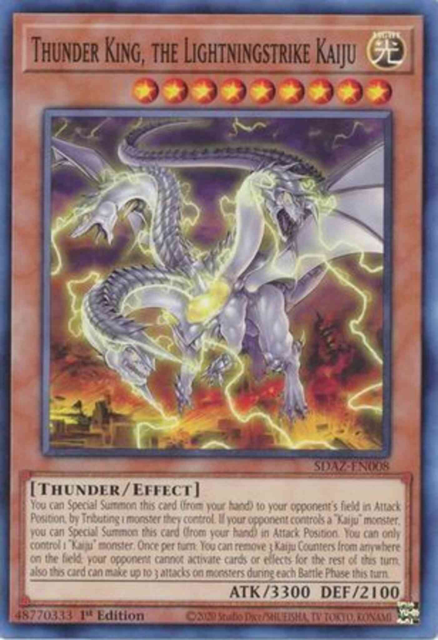 Thunder King, the Lightningstrike Kaiju - SDAZ-EN008 - Common - 1st Edition