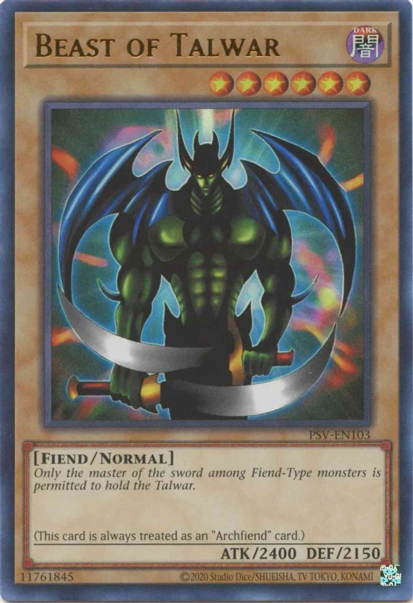 Beast of Talwar - 25th Anniversary - PSV-EN103 - Ultra Rare - Unlimited