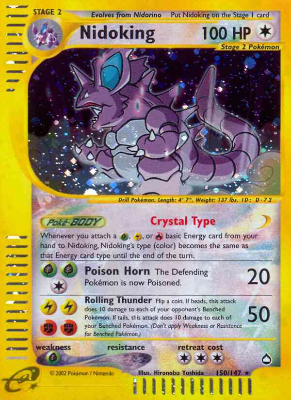 ポケモンカード　Nidoking CrystalType 150/147 英語版 Nidoking - 150/147 - Rare [ecard2-150] [Holo] – Face to Face Games
