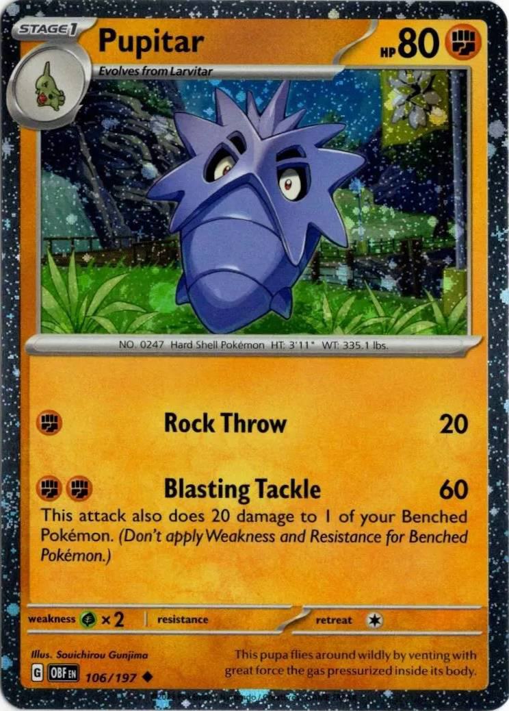 pokemon pupitar card Pupitar - 106/197