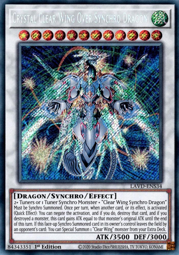 Crystal Clear Wing Over Synchro Dragon - LAVD-ENS34 - Secret Rare - 1st Edition