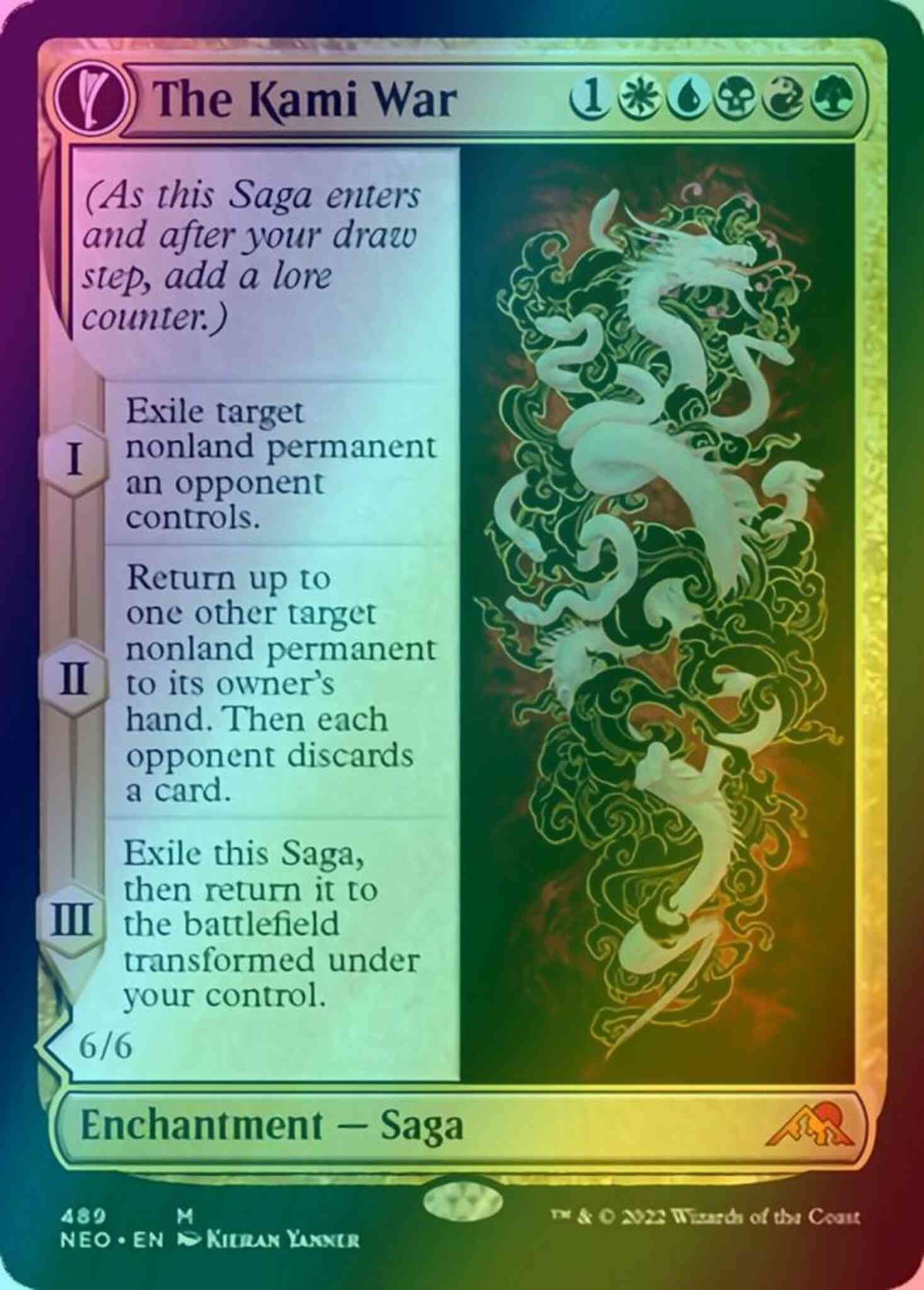 the kami war mtg card The Kami War // O-Kagachi Made Manifest [489] [Extended Art] [Kamigawa:  Neon Dynasty] [Foil] – Face to Face Games