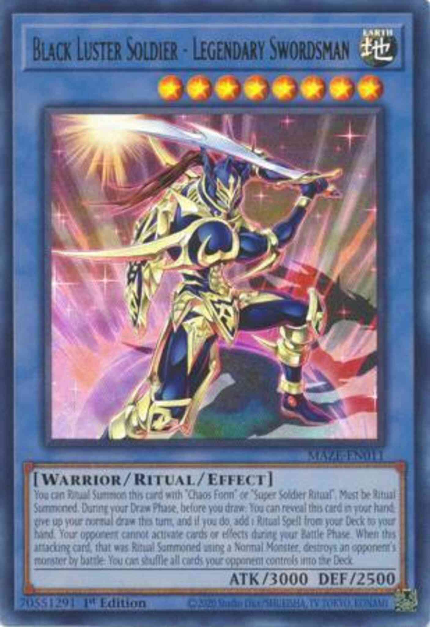 Black Luster Soldier - Legendary Swordsman - MAZE-EN011 - Ultra Rare - 1st Edition