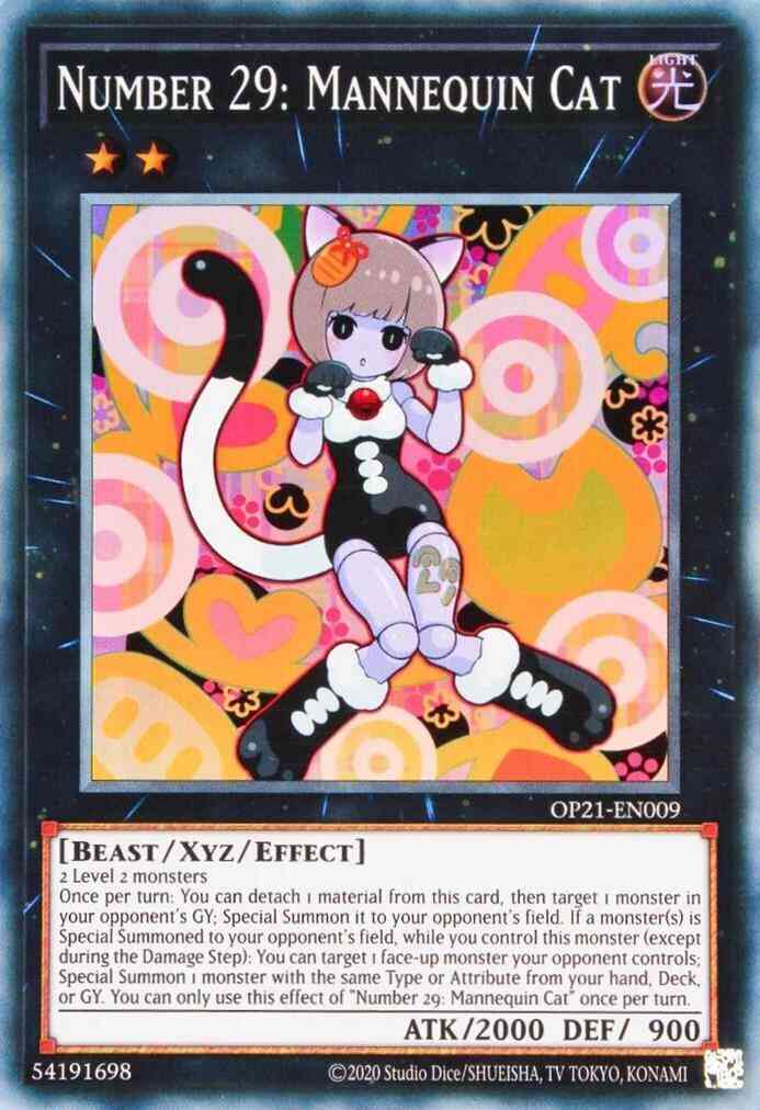 Number 29: Mannequin Cat - OP21-EN009 - Super Rare - Unlimited