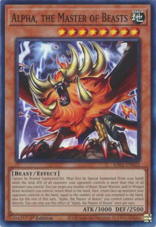 Alpha, the Master of Beasts - RA01-EN022 - Super Rare - 1st Edition